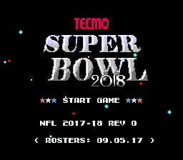 Tecmo Super Bowl 2018 (tecmobowl.org hack) Title Screen